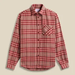 Homme Portuguese Flannel Chemises-- Chemise Reservation - Rouge