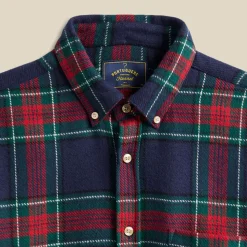 Homme Portuguese Flannel Chemises-- Chemise Faru - Bleu