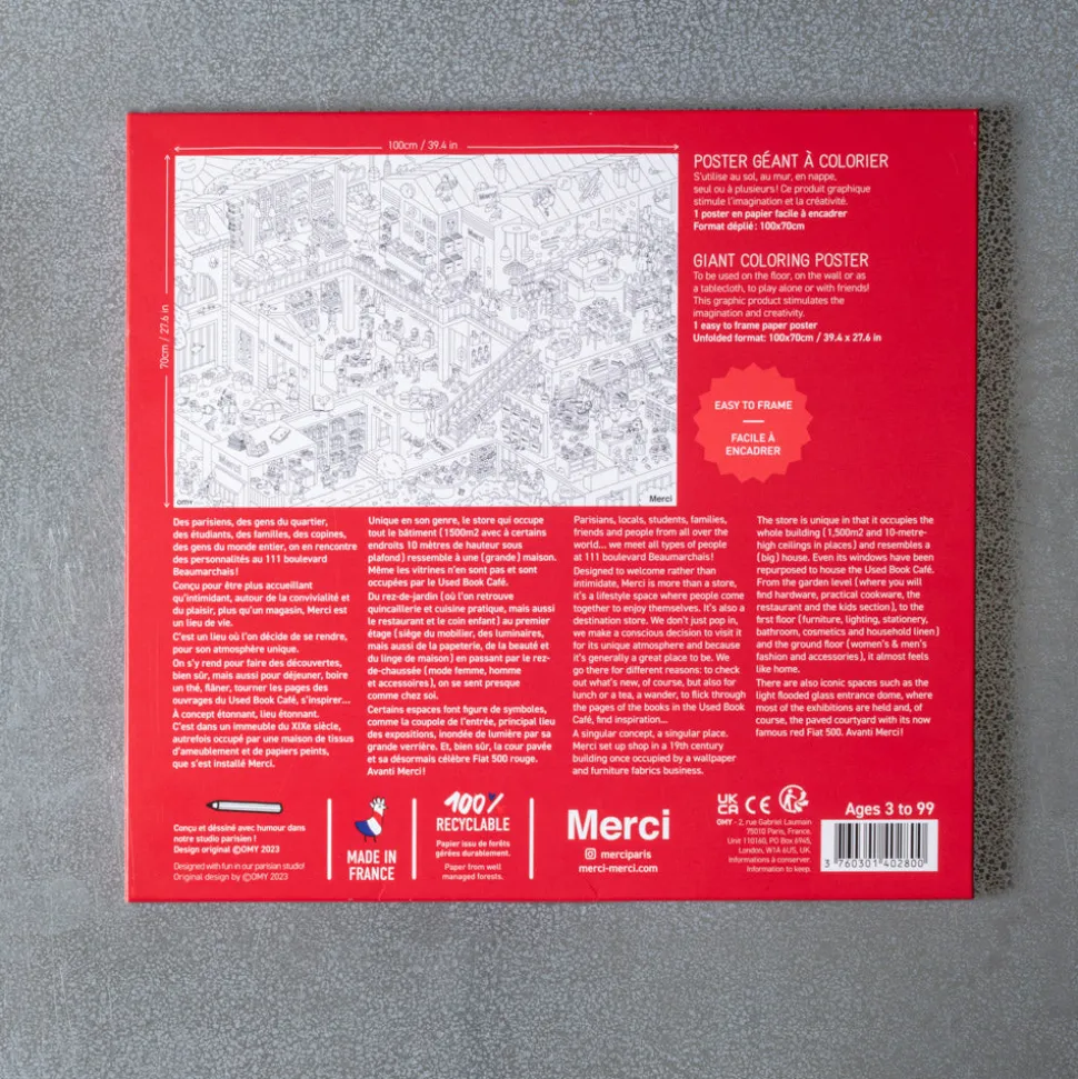 Enfant 729 OMY L'univers Enfant|Jeux-Poster géant Merci à colorier