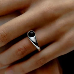 Femme RAGBAG Bagues-- Bague Dualism Onyx - Argent