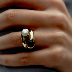 Femme RAGBAG Bagues-- Bague Dualism Perle - Doré