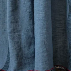 200 LINTEX Rideaux En Lin Lavé|Accessoirisez Votre Intérieur-Rideau à franges - Bleu de Nîmes