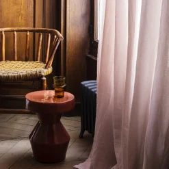 2100 GAZEX Rideaux En Gaze De Coton|Rideaux En Lin Lavé-Rideau en gaze de coton - Rose de Bagatelle