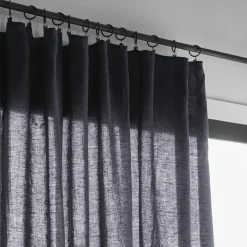 200 LINTEX Rideaux En Lin Lavé|Accessoirisez Votre Intérieur-Rideau en lin lavé - Bleu Encre