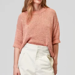 Femme Roberto Collina Mailles-- T-Shirt en Maille - Peche