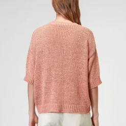 Femme Roberto Collina Mailles-- T-Shirt en Maille - Peche