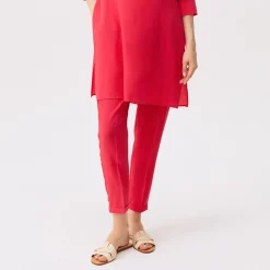 Femme ROSSO 35 Pantalons-Rosso35 - Pantalon oversized en crêpe de chine - Fuchsia