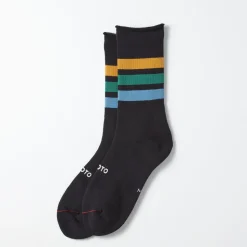 Femme ROTOTO Chaussettes|Chaussettes-- Chaussettes 3 bandes - Jaune/Vert/Bleu
