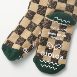 Femme Rototo Chaussettes|Chaussettes-- Chaussettes à Damier - & Vert