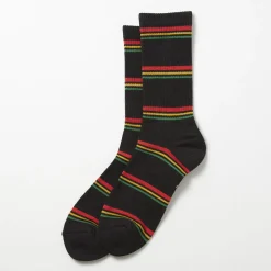Femme Rototo Chaussettes|Chaussettes-- Chaussettes à rayures Irie - Noir