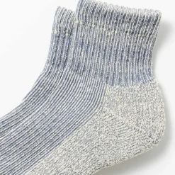 Femme Rototo Chaussettes|Chaussettes-- Chaussettes courtes chinées - Bleu