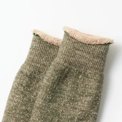 Femme ROTOTO Chaussettes|Chaussettes-- Chaussettes double face - Vert/Marron