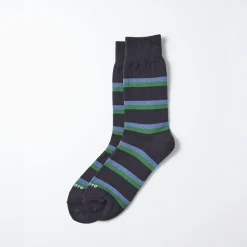 Femme ROTOTO Chaussettes|Chaussettes-- Chaussettes Rayées - Charbon