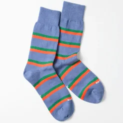 Femme ROTOTO Chaussettes|Chaussettes-- Chaussettes Rayées - Bleu