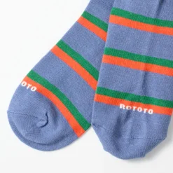 Femme ROTOTO Chaussettes|Chaussettes-- Chaussettes Rayées - Bleu