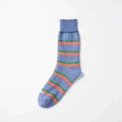 Femme ROTOTO Chaussettes|Chaussettes-- Chaussettes Rayées - Bleu