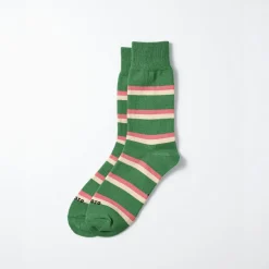 Femme ROTOTO Chaussettes|Chaussettes-- Chaussettes Rayées - Vert Sapin