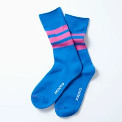 Femme Rototo Chaussettes|Chaussettes-- Chaussettes Rayées - Blue