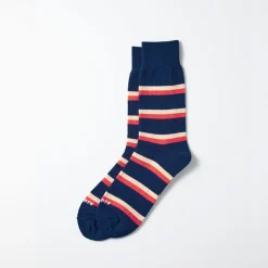 Femme ROTOTO Chaussettes|Chaussettes-- Chaussettes Rayées - Marine