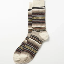 Femme Rototo Chaussettes|Chaussettes-- Chaussettes tapisserie mexicaine - Orange/Vert