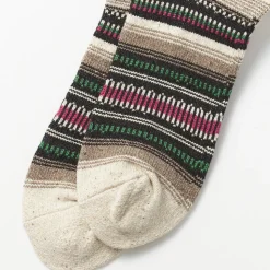 Femme Rototo Chaussettes|Chaussettes-- Chaussettes tapisserie mexicaine - Vert/Rose