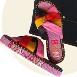 Femme RUE DE LA LUNE Sandales-- Sandales Bonjour - Fuschia