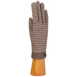 Femme Santacana Gants & Mitaines-- Gants rayés - Taupe