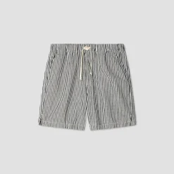 Homme Save Khaki United Shorts-- Short rayé - Bleu