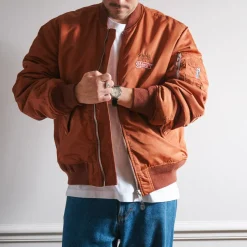 Femme Schott L'esprit Merci|Vestes-x Merci - Bomber Vintage - Marron