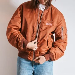 Femme Schott L'esprit Merci|Vestes-x Merci - Bomber Vintage - Marron