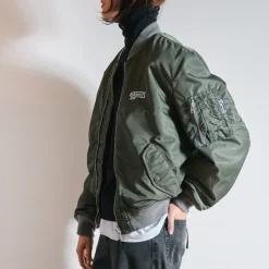 Femme Schott L'esprit Merci|Vestes-x Merci - Bomber Vintage - Vert