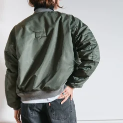 Femme Schott L'esprit Merci|Vestes-x Merci - Bomber Vintage - Vert