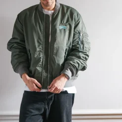 Femme Schott L'esprit Merci|Vestes-x Merci - Bomber Vintage - Vert