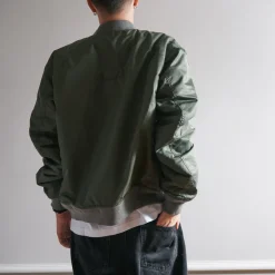 Femme Schott L'esprit Merci|Vestes-x Merci - Bomber Vintage - Vert