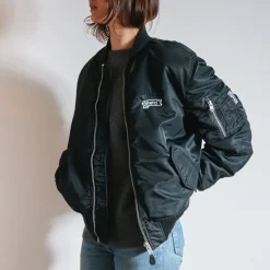 Femme Schott L'esprit Merci|Vestes-x Merci - Bomber Vintage - Noir