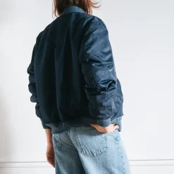 Femme Schott L'esprit Merci|Vestes-x Merci - Bomber Vintage - Marine