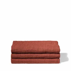 200 LINTEX Serviettes De Table|Serviettes De Bain En Lin-Serviette de bain en lin - Waffle - Rouge Urushi