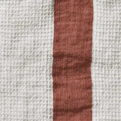200 LINTEX Serviettes De Table|Serviettes De Bain En Lin-Serviette de bain en lin - Nid d'abeille - Bande Rouge Urushi