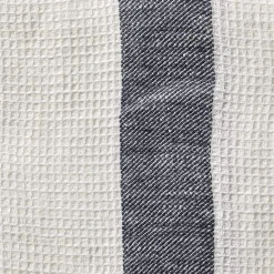 200 LINTEX Serviettes De Table|Serviettes De Bain En Lin-Serviette de bain en lin - Nid d'abeille - Bande Bleu Encre