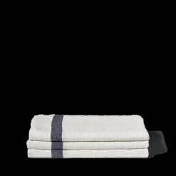 200 LINTEX Serviettes De Table|Serviettes De Bain En Lin-Serviette de bain en lin - Nid d'abeille - Bande Bleu Encre