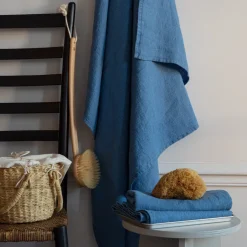 200 LINTEX Serviettes De Table|Serviettes De Bain En Lin-Serviette de bain en lin - Nid d'abeille - Bleu Paros