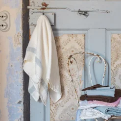 200 LINTEX Serviettes De Table|Serviettes De Bain En Lin-Serviette de bain en lin - Nid d'abeille - Bande Gris Vésuve