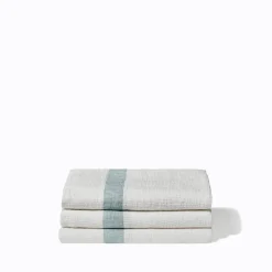 200 LINTEX Serviettes De Table|Serviettes De Bain En Lin-Serviette de bain en lin - Nid d'abeille - Bande Gris Vésuve