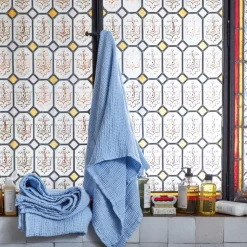 200 LINTEX Serviettes De Table|Serviettes De Bain En Lin-Serviette de bain en lin - Waffle - Bleu Tyrrhénien