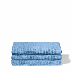 200 LINTEX Serviettes De Table|Serviettes De Bain En Lin-Serviette de bain en lin - Waffle - Bleu Tyrrhénien