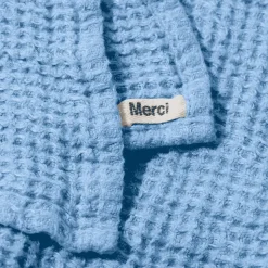 200 LINTEX Serviettes De Table|Serviettes De Bain En Lin-Serviette de bain en lin - Waffle - Bleu Tyrrhénien