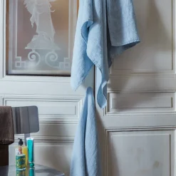 200 LINTEX Serviettes De Table|Serviettes De Bain En Lin-Serviette de bain en lin - Nid d'abeille - Bleu Tyrrhénien