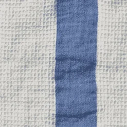 200 LINTEX Serviettes De Table|Serviettes De Bain En Lin-Serviette de bain en lin - Nid d'abeille - Bande Bleu Paros