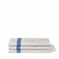 200 LINTEX Serviettes De Table|Serviettes De Bain En Lin-Serviette de bain en lin - Nid d'abeille - Bande Bleu Paros
