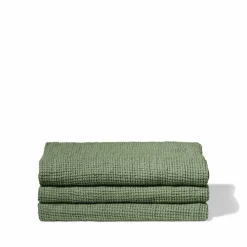 200 LINTEX Serviettes De Table|Serviettes De Bain En Lin-Serviette de bain en lin - Waffle - Vert d'Anduze
